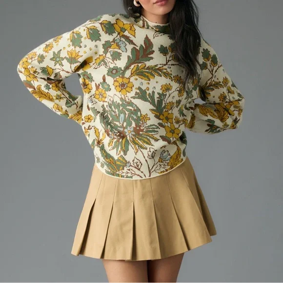 Floral mock neck sweater - Picture 1 of 12